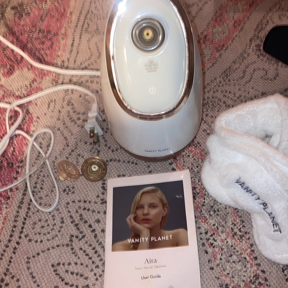 Vanity Planet Steamer with Headband, manual. Extra heads